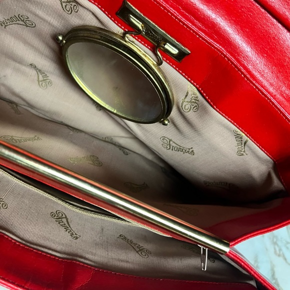 Francois • Vintage • Red • Crossbody Handbag • W/Gold Chain - Picture 14 of 15